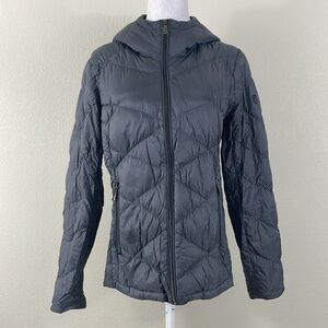 Michael Kors metallic gray‎ puffer down filled packable jacket size small